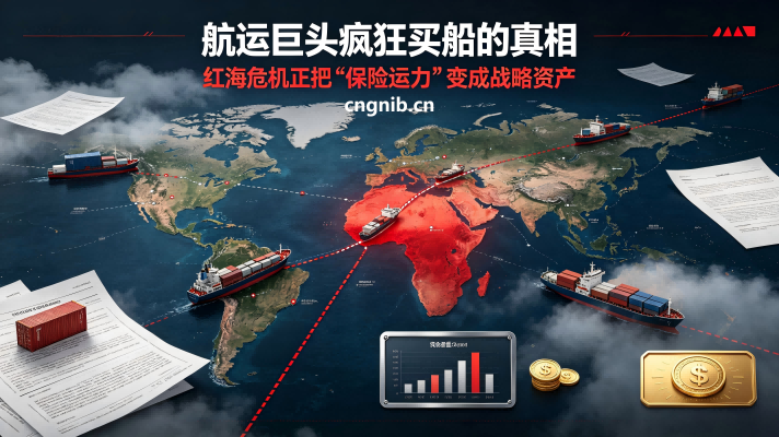 航运巨头疯狂买船的真相：红海危机正把“保险运力”变成战略资产，为“船台荒”买保险，为竞争排位买“地位保险”