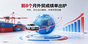 前8个月外贸成绩单出炉：外贸额34.78万亿，机电出口占64%，汽车、芯片出口爆发，对美贸易回暖